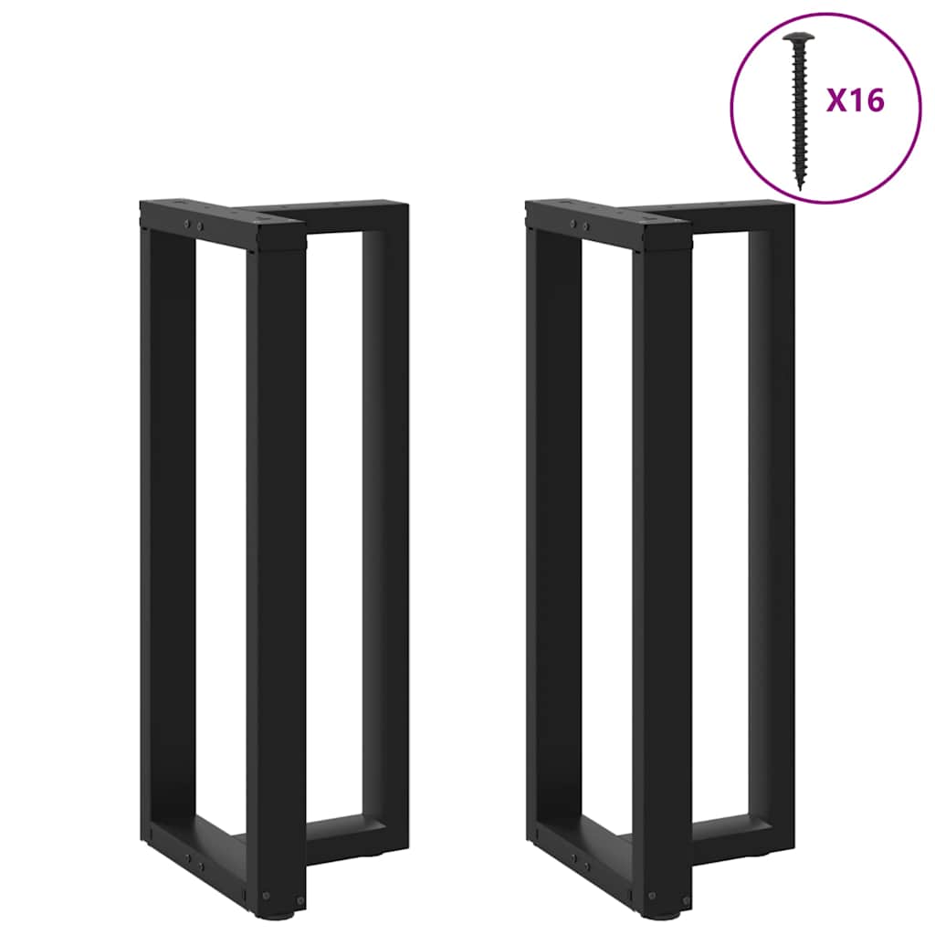 vidaXL Bartischbeine T-Form 2 Stk. Schwarz 40x35x(100-101) cm Stahl