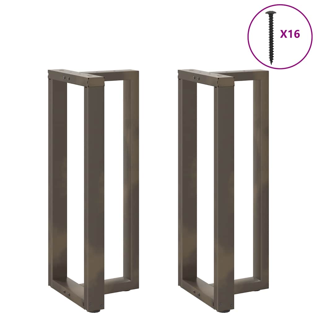 vidaXL Bartischbeine T-Form 2 Stk. Naturstahl 40x35x(100-101) cm Stahl