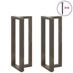 vidaXL Bartischbeine T-Form 2 Stk. Naturstahl 40x35x(100-101) cm Stahl