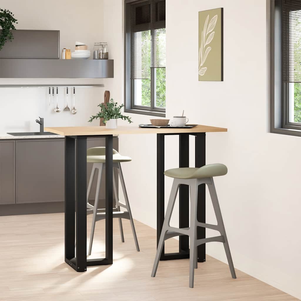 vidaXL Bartischbeine T-Form 2 Stk. Schwarz 40x35x(110-111) cm Stahl