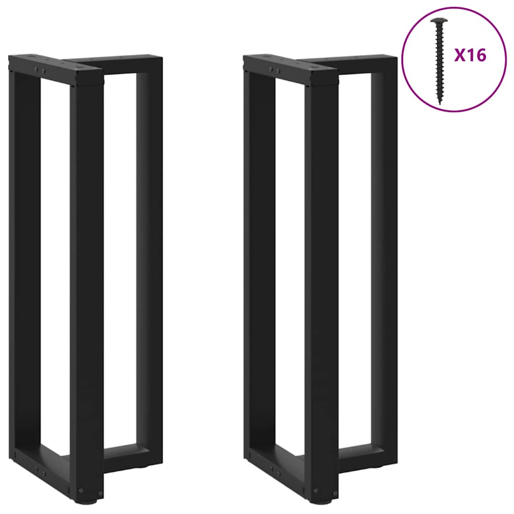 vidaXL Bartischbeine T-Form 2 Stk. Schwarz 40x35x(110-111) cm Stahl