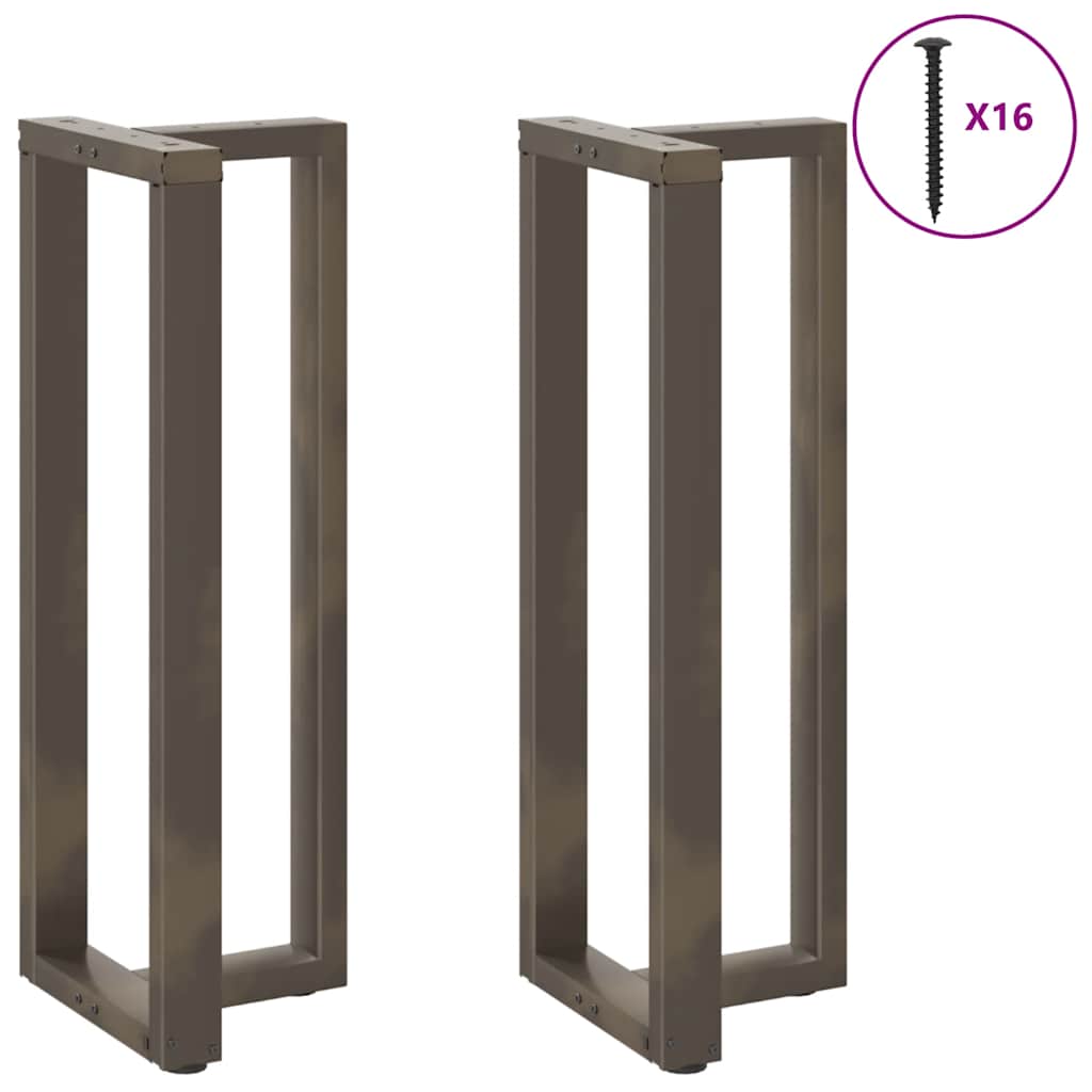 vidaXL Bartischbeine T-Form 2 Stk. Naturstahl 40x35x(110-111) cm Stahl