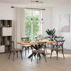 vidaXL Esstischbein in Spinnenform Schwarz 120x68x(72-73) cm Stahl