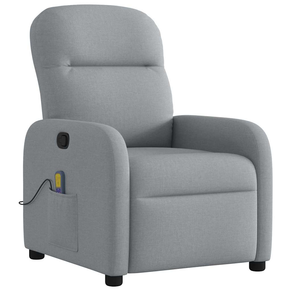 vidaXL Massagesessel Hellgrau Stoff