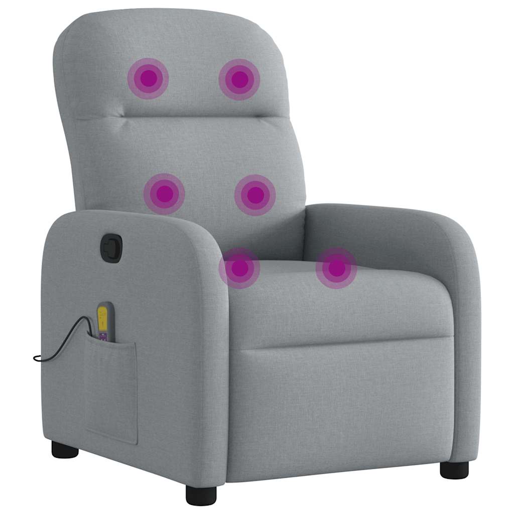 vidaXL Massagesessel Hellgrau Stoff