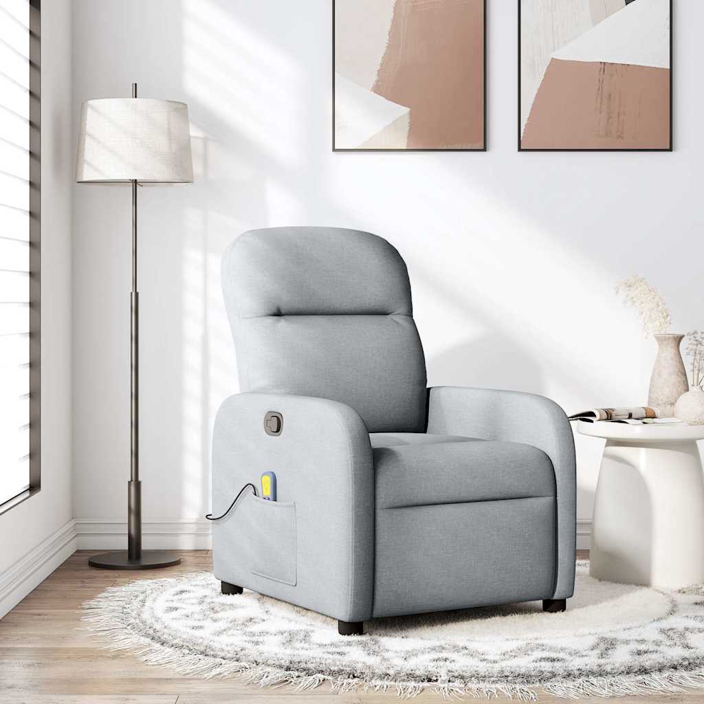 vidaXL Massagesessel Hellgrau Stoff