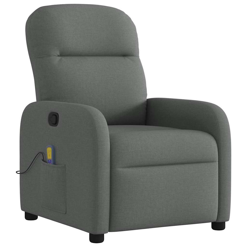vidaXL Massage-Relaxsessel, Stoff, Dunkelgrau