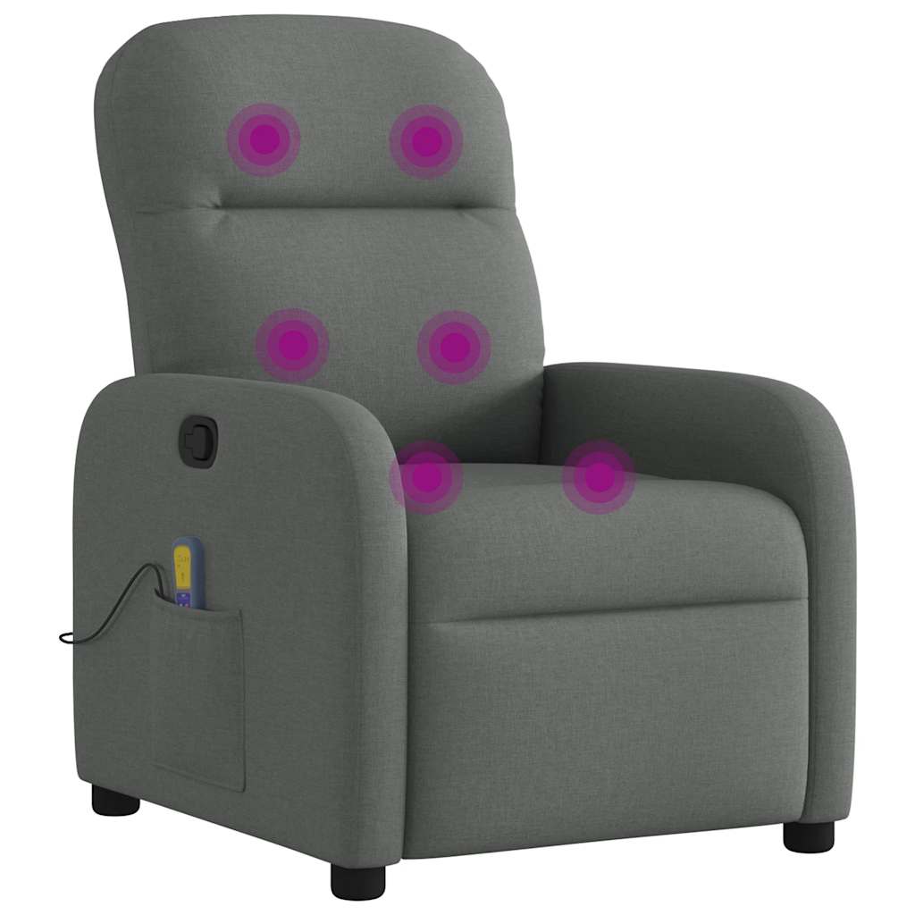 vidaXL Massage-Relaxsessel, Stoff, Dunkelgrau