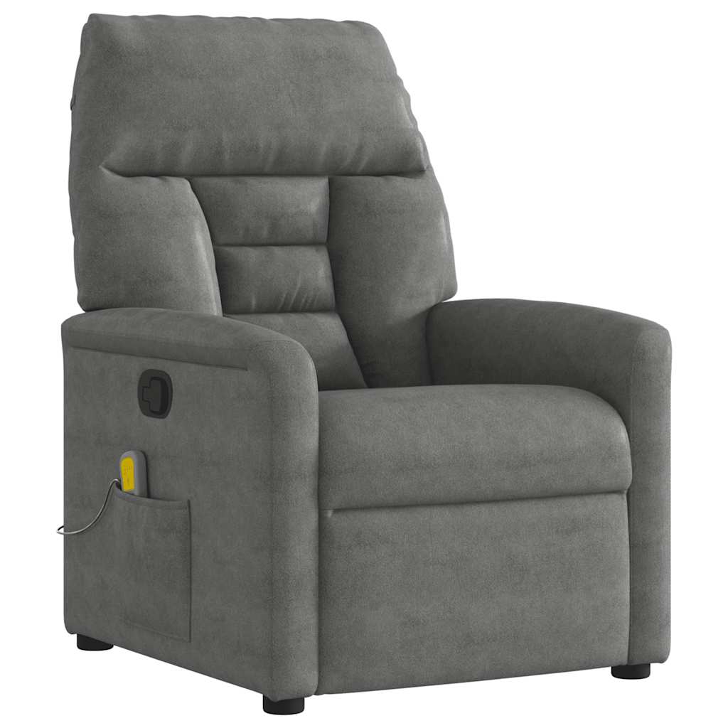 vidaXL Massagesessel Dunkelgrau Mikrofasergewebe