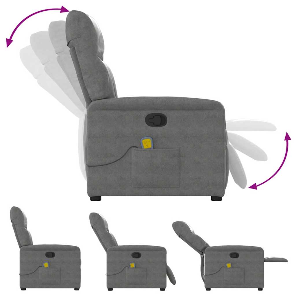 vidaXL Massagesessel Dunkelgrau Mikrofasergewebe
