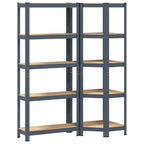 vidaXL Regal-Set 5 Böden 2-tlg. Anthrazit Stahl & Holzwerkstoff