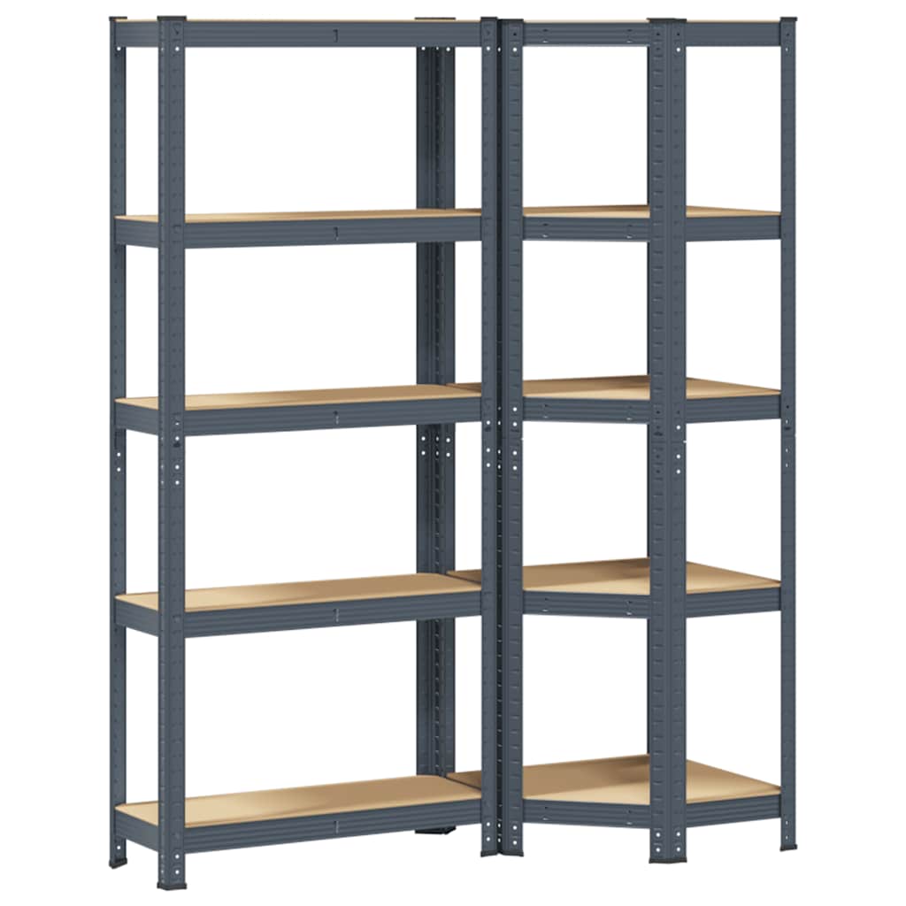 vidaXL Regal-Set 5 Böden 2-tlg. Anthrazit Stahl & Holzwerkstoff