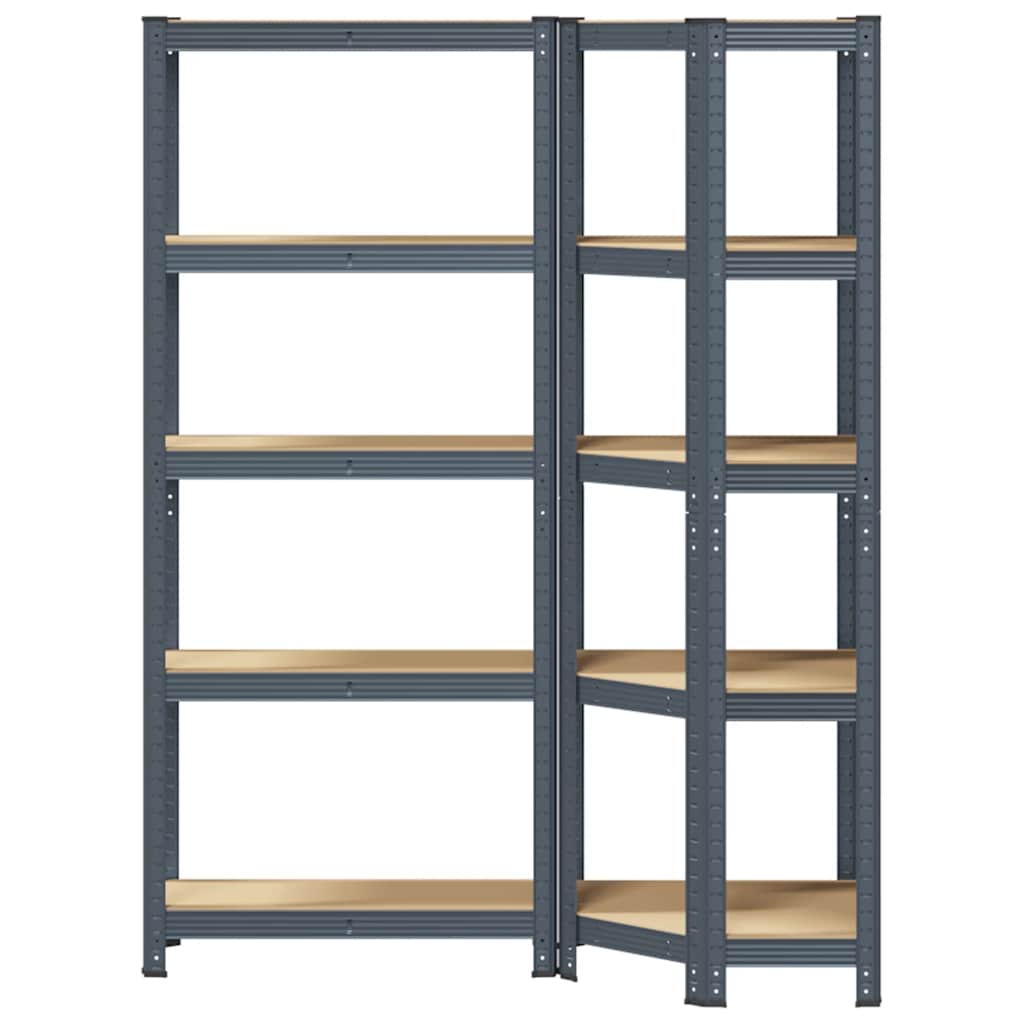 vidaXL Regal-Set 5 Böden 2-tlg. Anthrazit Stahl & Holzwerkstoff