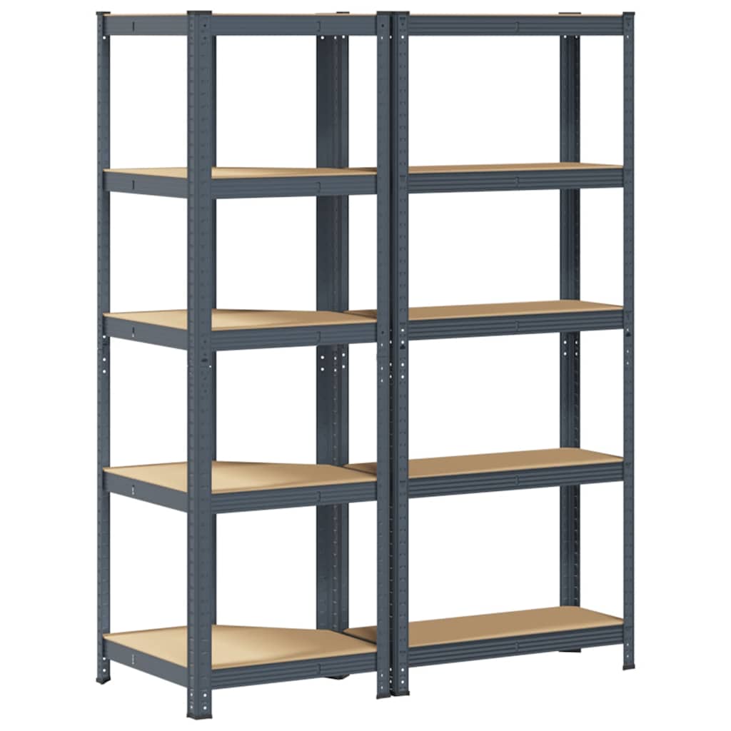 vidaXL Regal-Set 5 Böden 2-tlg. Anthrazit Stahl & Holzwerkstoff