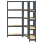 vidaXL Regal-Set 5 Böden 3-tlg. Anthrazit Stahl & Holzwerkstoff