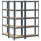 vidaXL Regal-Set 5 Böden 3-tlg. Anthrazit Stahl & Holzwerkstoff