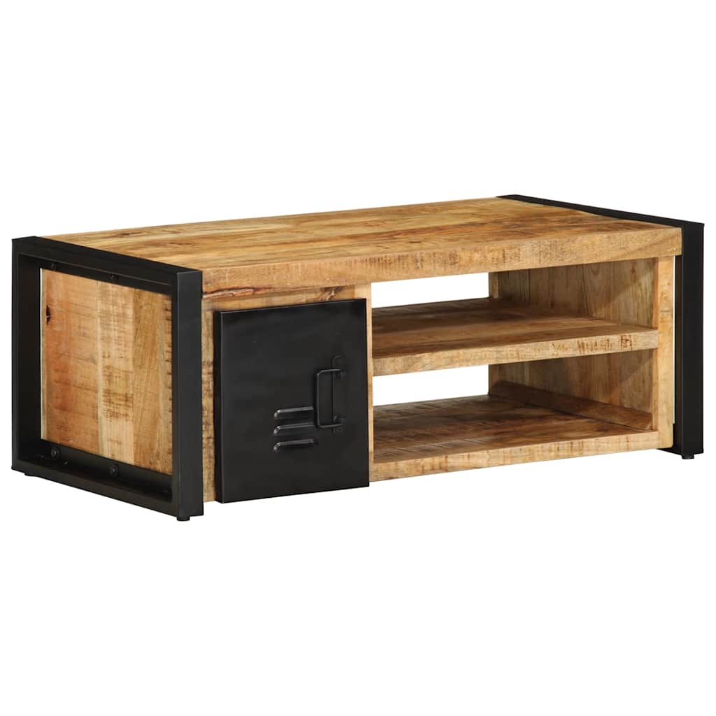 vidaXL Couchtisch 90x50x36 cm Raues Massivholz Mango