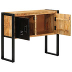 vidaXL Konsolentisch 90x35x75 cm Raues Massivholz Mango