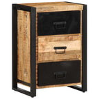 vidaXL Schubladenschrank 50x35x70 cm Raues Massivholz Mango