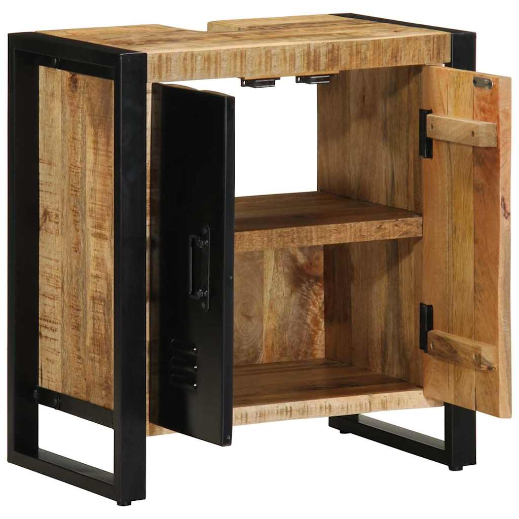 vidaXL Badezimmerschrank Braun 55 x 35 x 60 cm Massivholz Mango