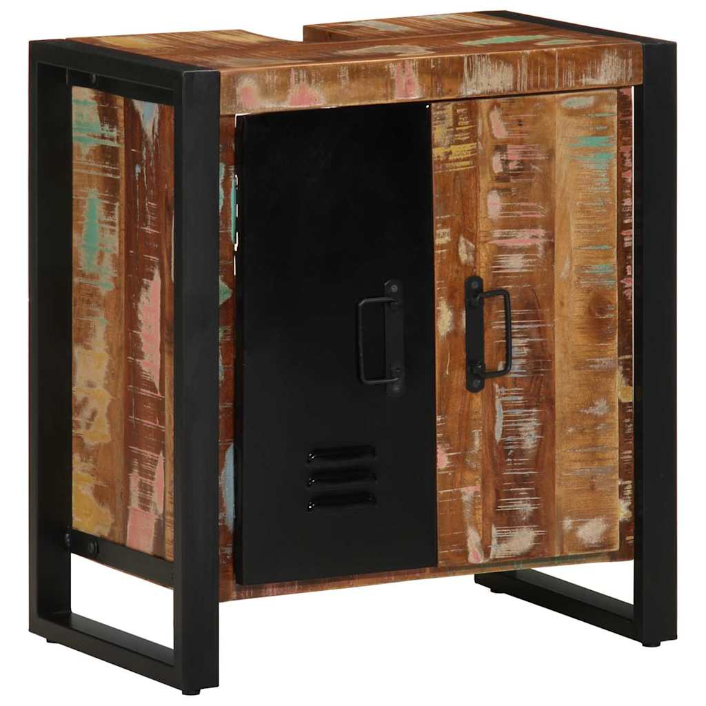 vidaXL Badezimmerschrank mit Regal Braun Massives upgecyceltes Holz