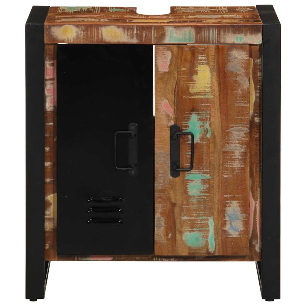 vidaXL Badezimmerschrank mit Regal Braun Massives upgecyceltes Holz
