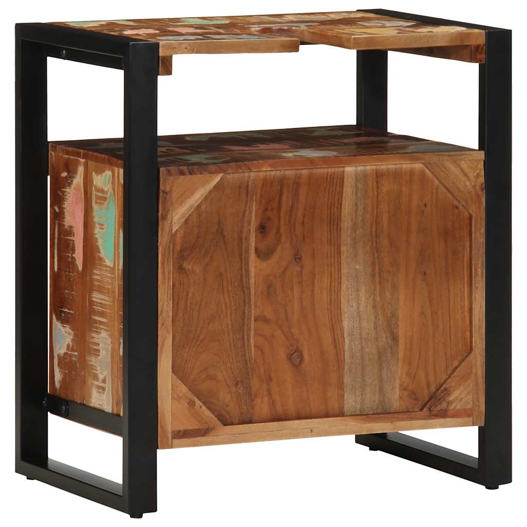 vidaXL Waschbeckenunterschrank 55x35x60 cm Altholz Massivholz