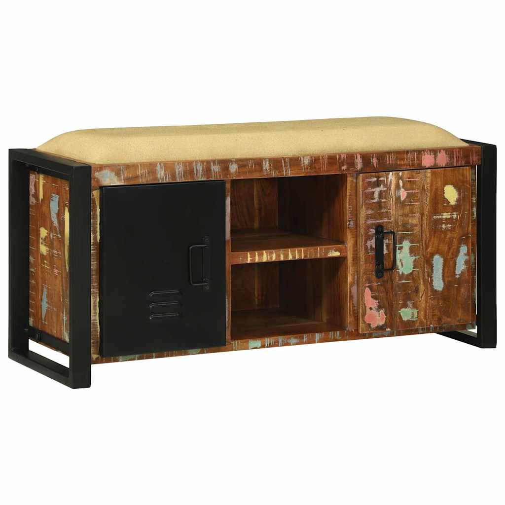vidaXL Bank Schrank Mehrfarbig 100 x 35 x 50 cm Massivholz Altholz