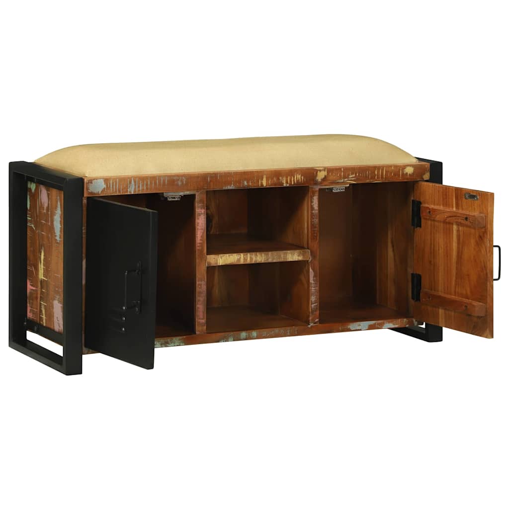 vidaXL Bank Schrank Mehrfarbig 100 x 35 x 50 cm Massivholz Altholz