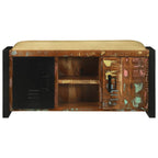vidaXL Bank Schrank Mehrfarbig 100 x 35 x 50 cm Massivholz Altholz