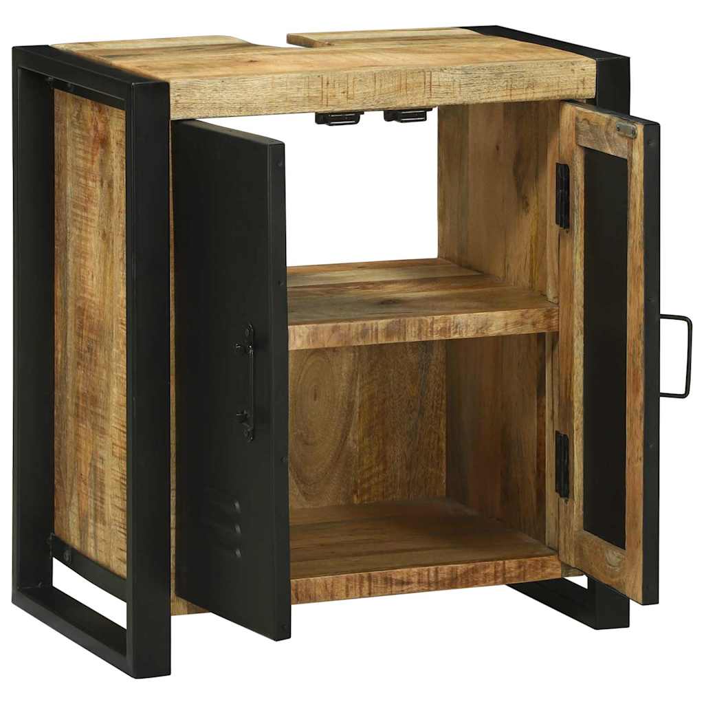 vidaXL Waschbeckenunterschrank Braun 55 x 35 x 60 cm Massivholz Mango