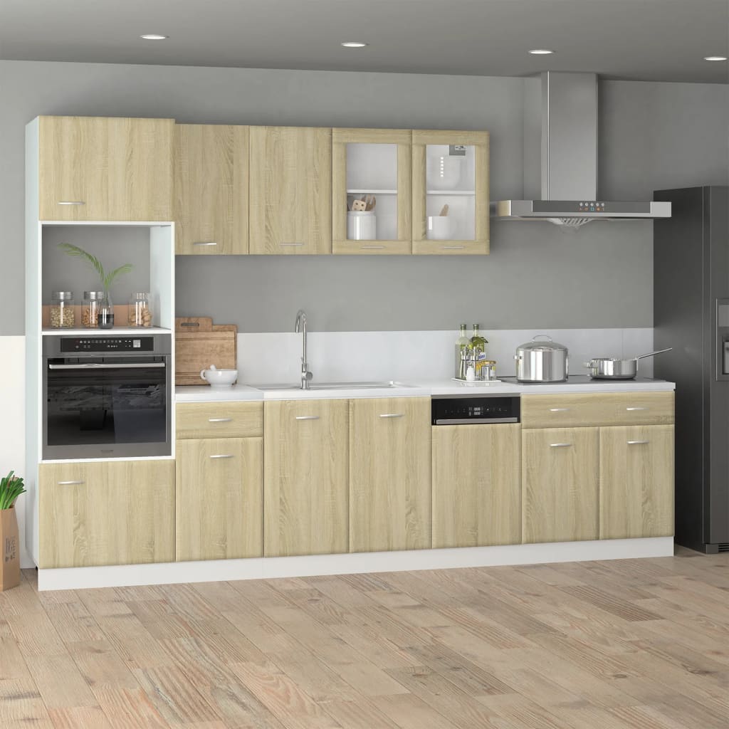 vidaXL 7-tlg. Küchenschrank-Set Lyon Sonoma-Eiche Holzwerkstoff