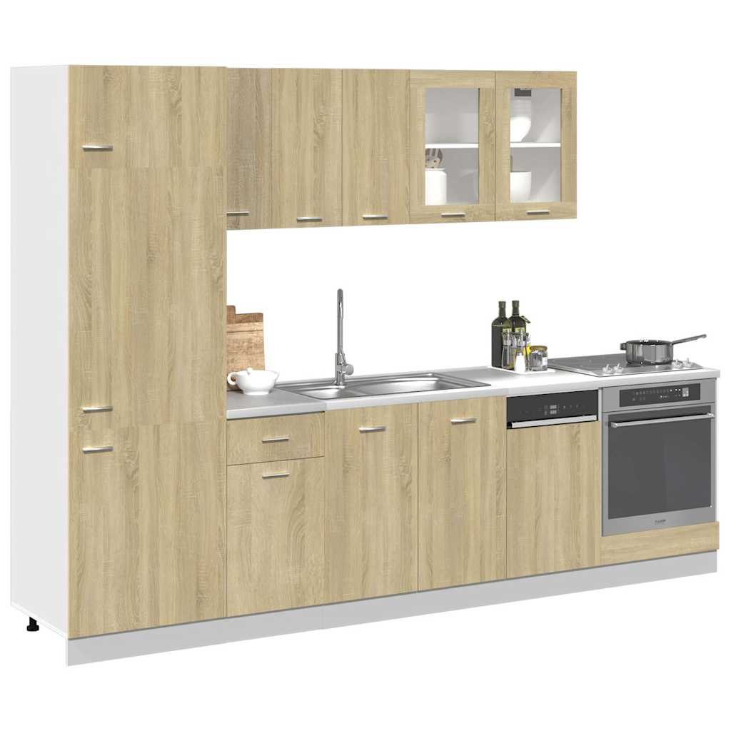 vidaXL 8-tlg. Küchenschrank-Set Lyon Sonoma-Eiche Holzwerkstoff