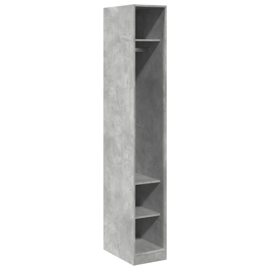 vidaXL Kleiderschrank Betongrau 30x50x200 cm Holzwerkstoff