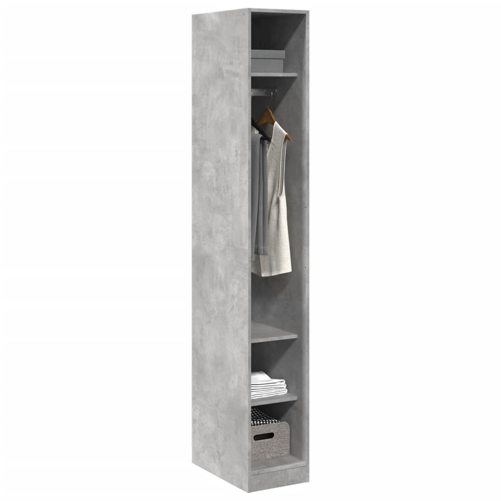 vidaXL Kleiderschrank Betongrau 30x50x200 cm Holzwerkstoff