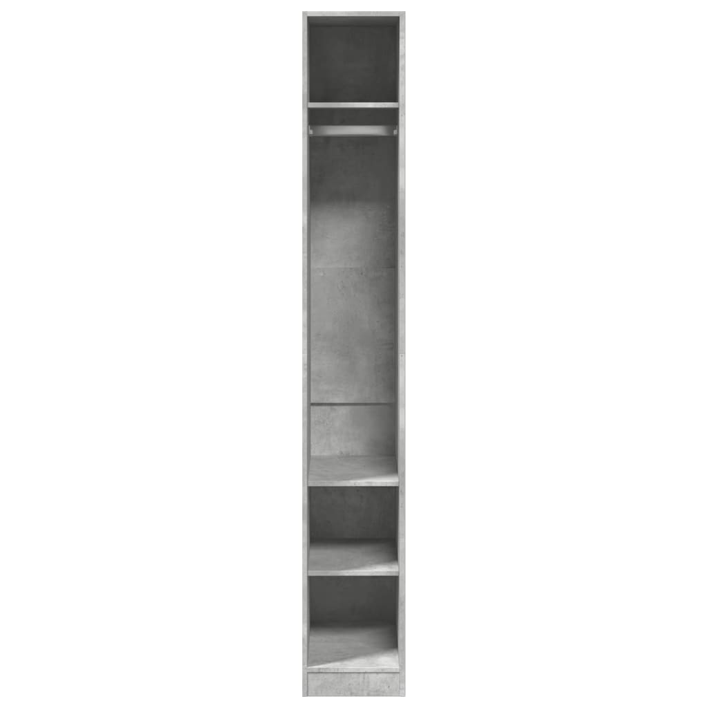 vidaXL Kleiderschrank Betongrau 30x50x200 cm Holzwerkstoff