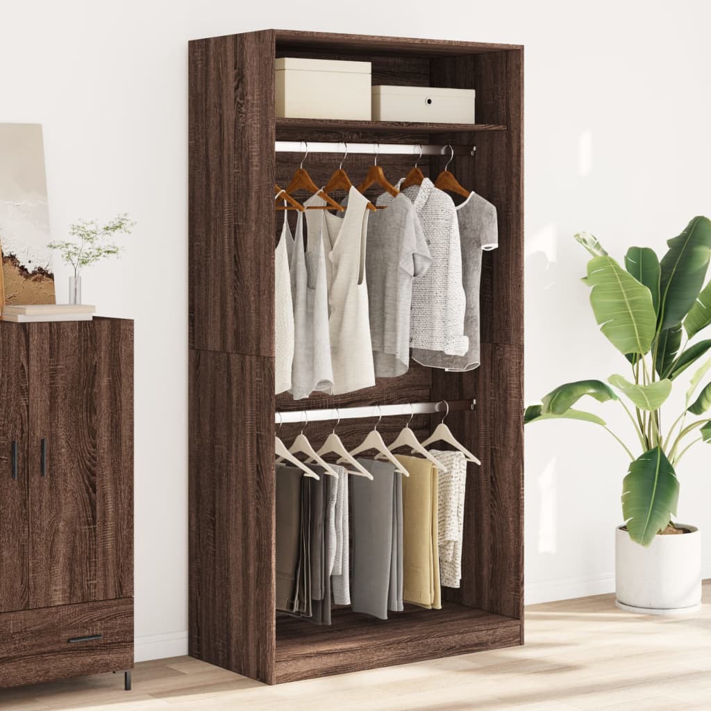 vidaXL Kleiderschrank Braun Eiche-Optik 100x50x200 cm Holzwerkstoff