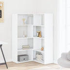 vidaXL Eck-Bücherregal 4 Etagen Weiß 85x85x140 cm Holzwerkstoff