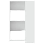 vidaXL Eck-Bücherregal 4 Etagen Weiß 85x85x140 cm Holzwerkstoff