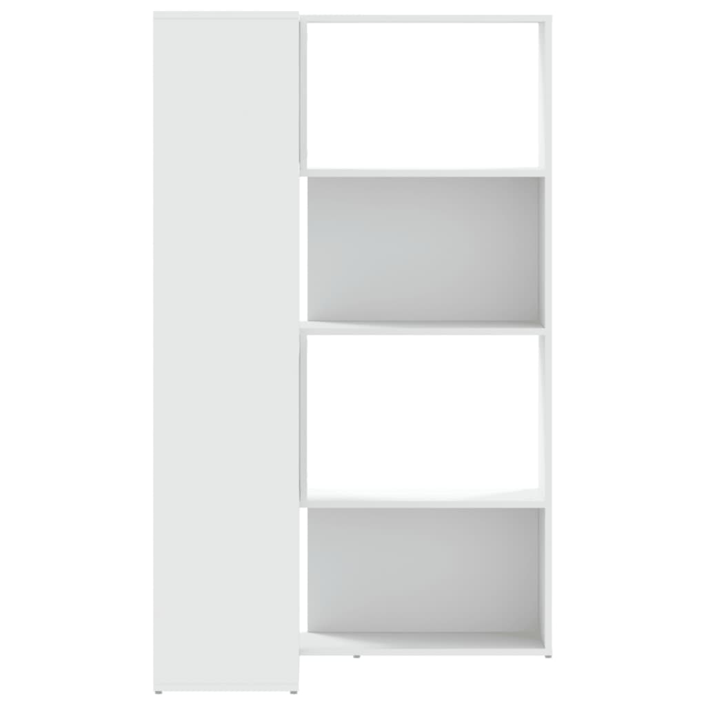 vidaXL Eck-Bücherregal 4 Etagen Weiß 85x85x140 cm Holzwerkstoff