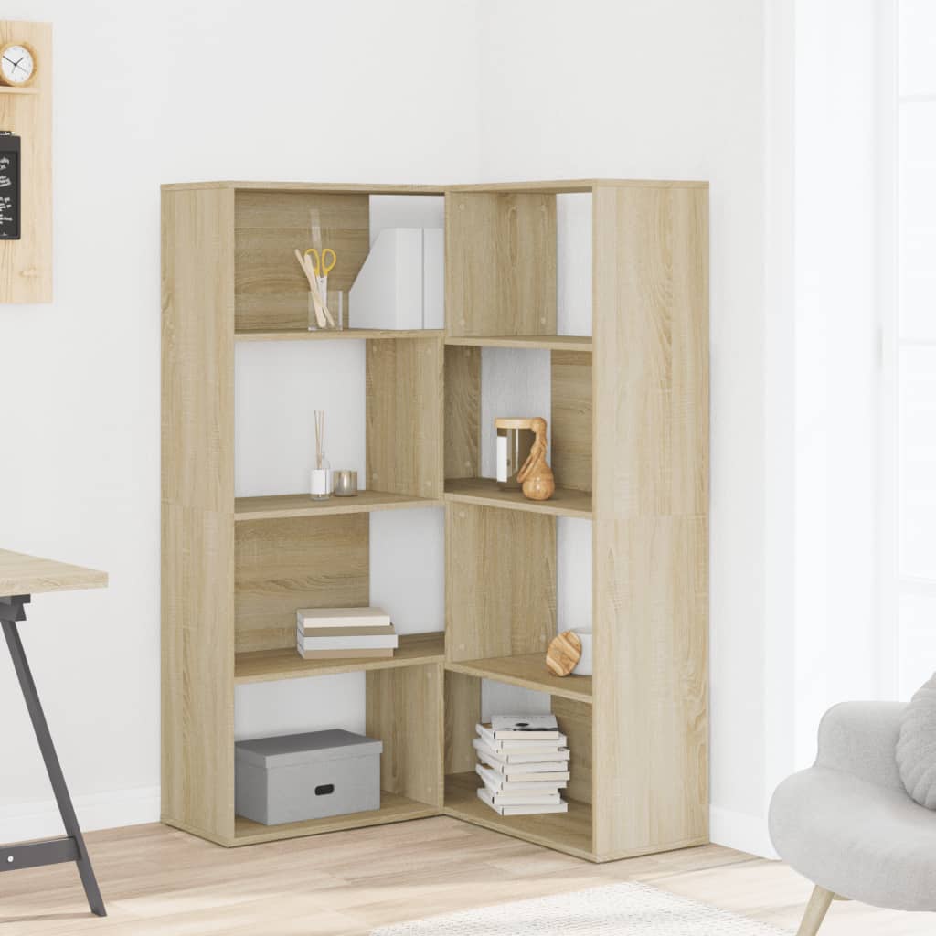 vidaXL Eck-Bücherregal 4 Etagen Sonoma Eiche 85x85x140cm Holzwerkstoff