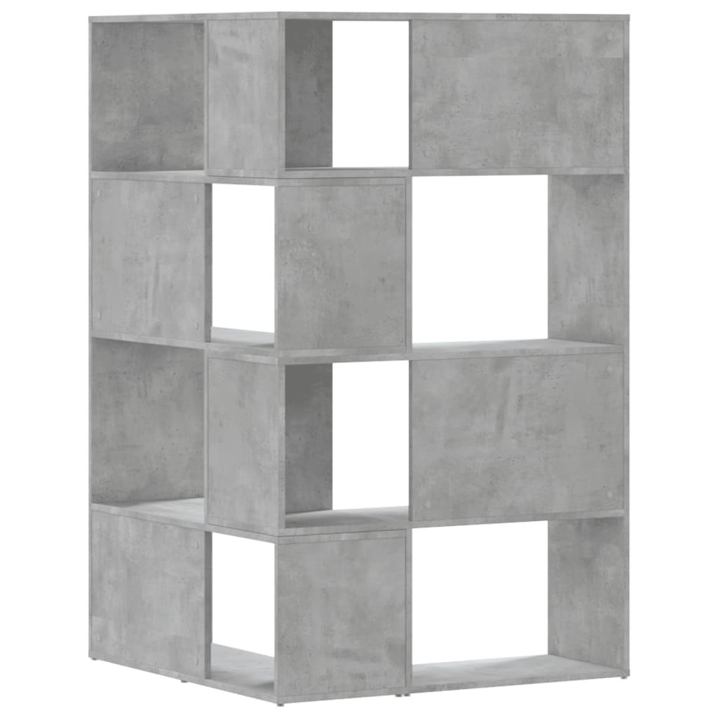 vidaXL Eck-Bücherregal 4 Böden Betongrau 85x85x140 cm Holzwerkstoff