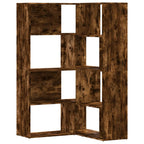 vidaXL Eck-Bücherregal 4 Etagen Räuchereiche 85x85x140cm Holzwerkstoff
