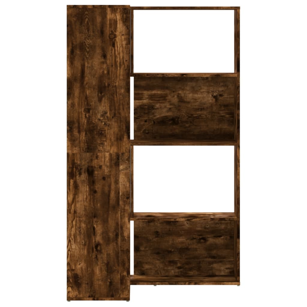 vidaXL Eck-Bücherregal 4 Etagen Räuchereiche 85x85x140cm Holzwerkstoff