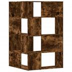 vidaXL Eck-Bücherregal 4 Etagen Räuchereiche 85x85x140cm Holzwerkstoff