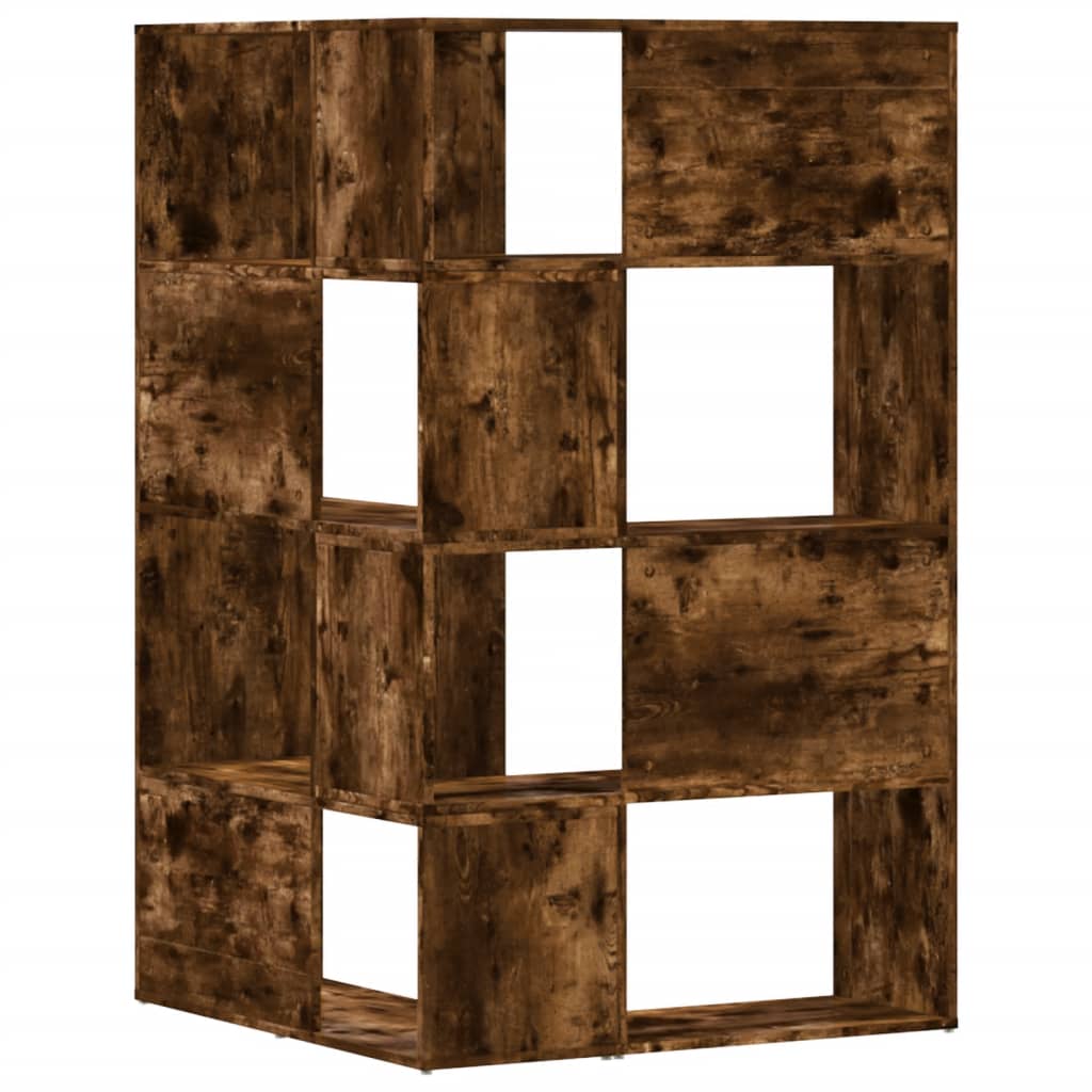 vidaXL Eck-Bücherregal 4 Etagen Räuchereiche 85x85x140cm Holzwerkstoff
