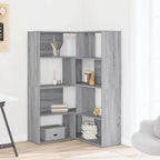vidaXL Eck-Bücherregal 4 Etagen Grau Sonoma 85x85x140 cm Holzwerkstoff