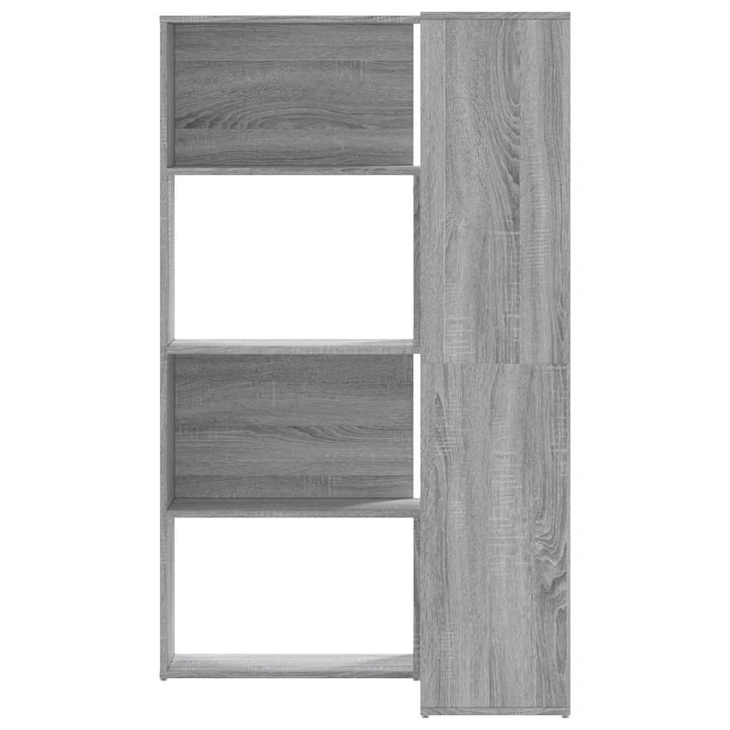 vidaXL Eck-Bücherregal 4 Etagen Grau Sonoma 85x85x140 cm Holzwerkstoff