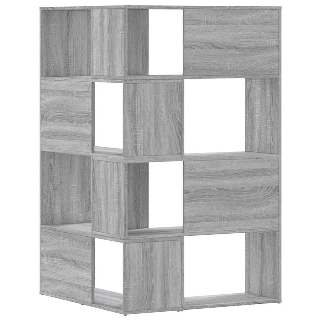 vidaXL Eck-Bücherregal 4 Etagen Grau Sonoma 85x85x140 cm Holzwerkstoff