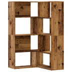 vidaXL Eck-Bücherregal 4 Etagen Antikholz 85x85x140 cm Holzwerkstoff
